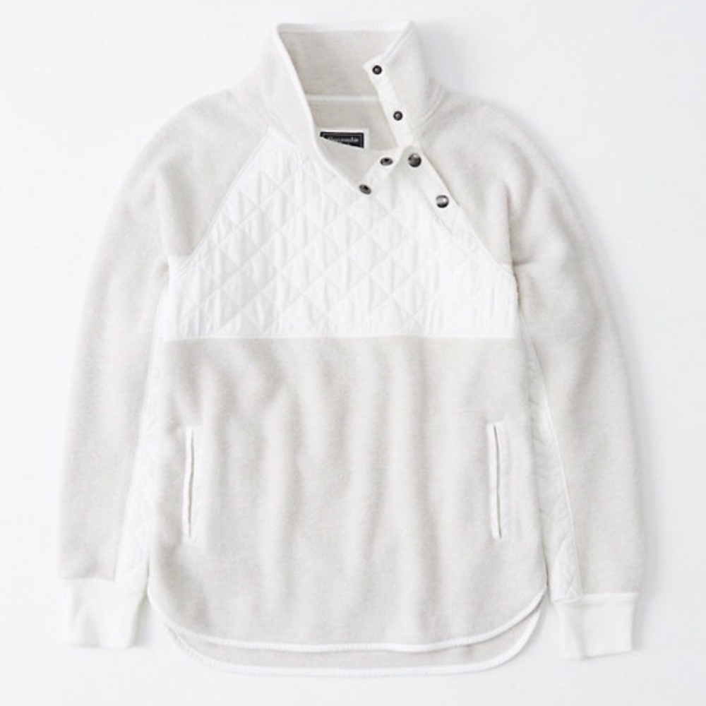 Abercrombie asymmetrical snap up fleece NWT